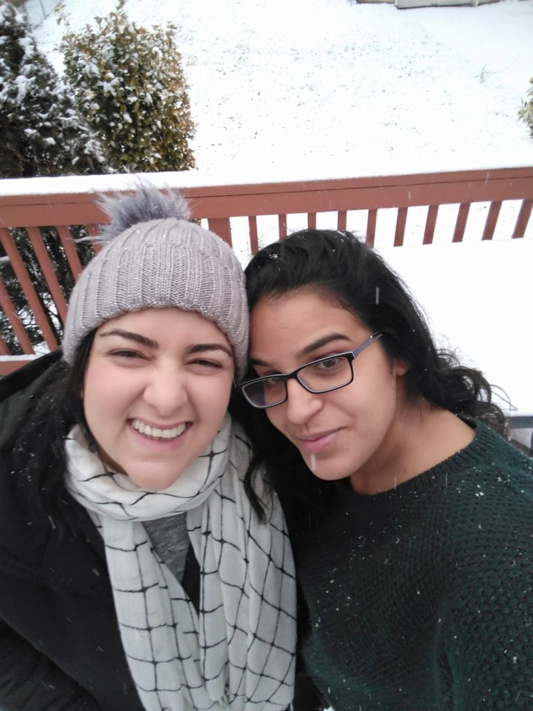 אני והדר ביום שלג טיפוסי בג׳רזי